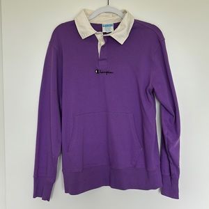 💜 2 for $30 / Champion Purple Collared Crewneck